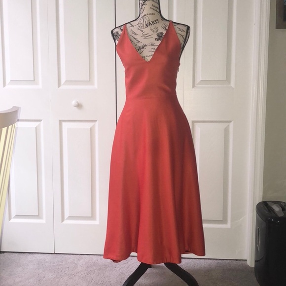 Kate Spade Saturday orange spaghetti strap dress